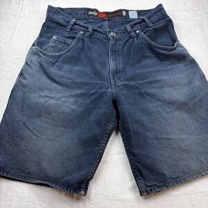 Vtg Levi’s SilverTab Loose Overdyed Blue Denim Shorts 34 Sun Fade Made in USA